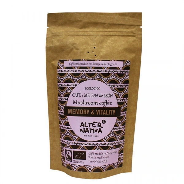 Kawa mielona arabica z lion`s mane fair trade bezglutenowa bio 150 g - alternativa3